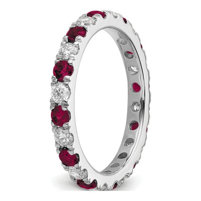 14K White Gold 3/4 ct tw Lab-Created Ruby & Lab-Grown Diamond Eternity Ring – view 6