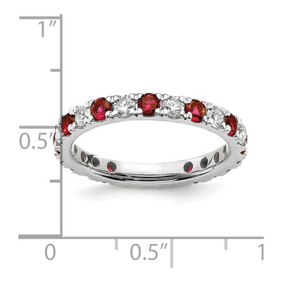 14K White Gold 3/4 ct tw Lab-Created Ruby & Lab-Grown Diamond Eternity Ring – view 7