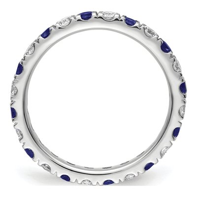 14K White Gold 3/4 ct tw Lab-Created Sapphire & Lab-Grown Diamond Eternity Ring – view 3