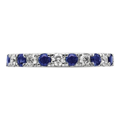14K White Gold 3/4 ct tw Lab-Created Sapphire & Lab-Grown Diamond Eternity Ring – view 4