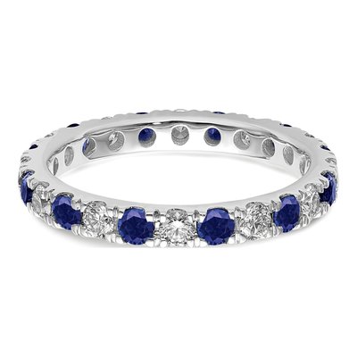 14K White Gold 3/4 ct tw Lab-Created Sapphire & Lab-Grown Diamond Eternity Ring – view 5
