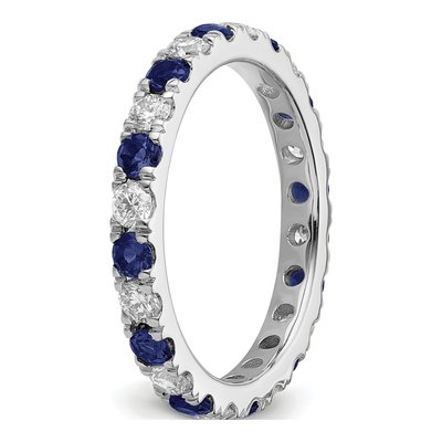 14K White Gold 3/4 ct tw Lab-Created Sapphire & Lab-Grown Diamond Eternity Ring – view 6
