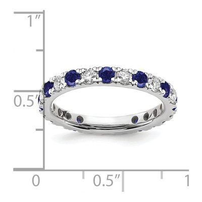 14K White Gold 3/4 ct tw Lab-Created Sapphire & Lab-Grown Diamond Eternity Ring – view 7