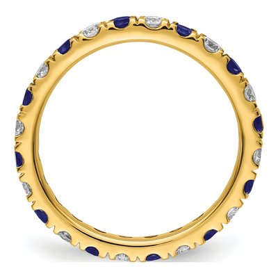 14K Yellow Gold 3/4 ct tw Lab-Created Sapphire & Lab-Grown Diamond Ring – view 3