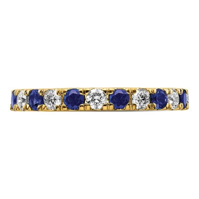 14K Yellow Gold 3/4 ct tw Lab-Created Sapphire & Lab-Grown Diamond Ring – view 4