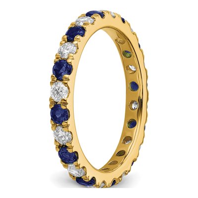 14K Yellow Gold 3/4 ct tw Lab-Created Sapphire & Lab-Grown Diamond Ring – view 5