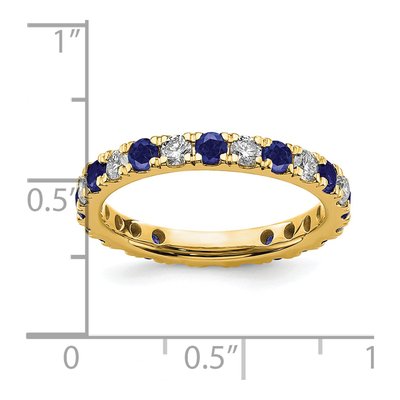 14K Yellow Gold 3/4 ct tw Lab-Created Sapphire & Lab-Grown Diamond Ring – view 6