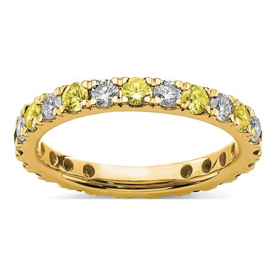 14K Yellow Gold 3/4 ct tw Lab-Grown Diamond Eternity Ring