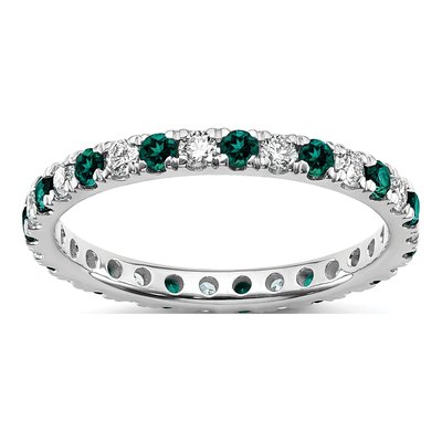14K White Gold 3/8 ct tw Lab-Grown Diamond Eternity Ring