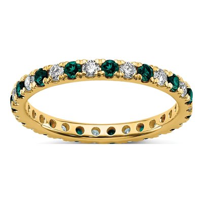 14K Yellow Gold 3/8 ct tw Lab-Grown Diamond Eternity Ring