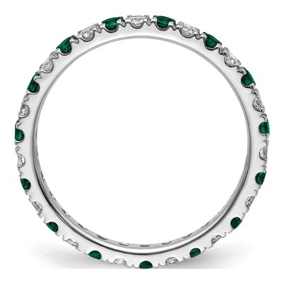 14K White Gold 3/8 ct tw Lab-Created Emerald & Lab-Grown Diamond Eternity Ring – view 3