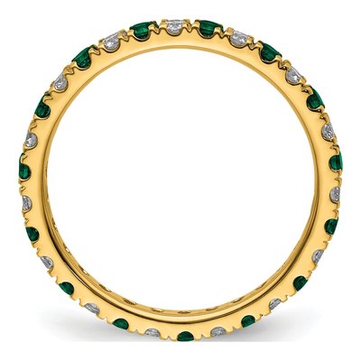 14K Yellow Gold 3/8 ct tw Lab-Created Emerald & Lab-Grown Diamond Eternity Ring – view 3