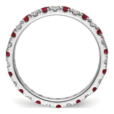 14K White Gold 3/8 ct tw Lab-Created Ruby & Lab-Grown Diamond Eternity Ring – view 3