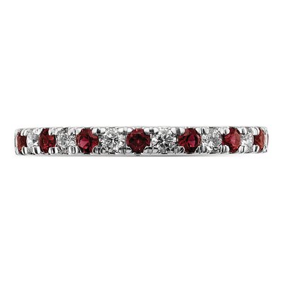 14K White Gold 3/8 ct tw Lab-Created Ruby & Lab-Grown Diamond Eternity Ring – view 4