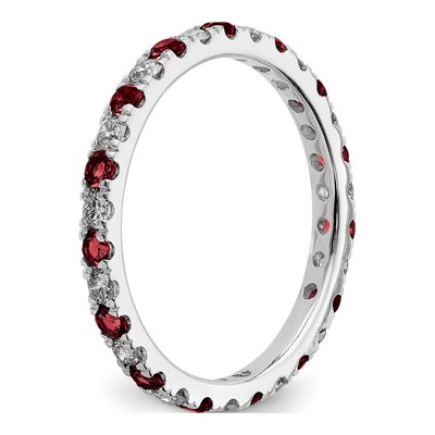14K White Gold 3/8 ct tw Lab-Created Ruby & Lab-Grown Diamond Eternity Ring – view 6