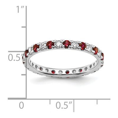 14K White Gold 3/8 ct tw Lab-Created Ruby & Lab-Grown Diamond Eternity Ring – view 7