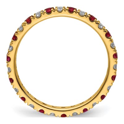 14K Yellow Gold 3/8 ct tw Lab-Created Ruby & Lab-Grown Diamond Eternity Ring – view 3
