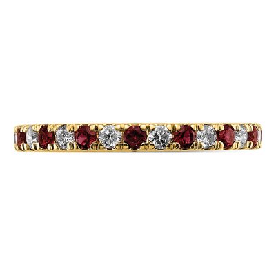 14K Yellow Gold 3/8 ct tw Lab-Created Ruby & Lab-Grown Diamond Eternity Ring – view 4