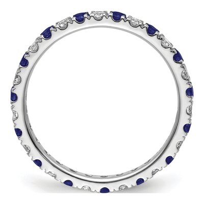 14K White Gold 3/8 ct tw Lab-Created Sapphire & Lab-Grown Diamond Eternity Ring – view 3