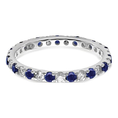 14K White Gold 3/8 ct tw Lab-Created Sapphire & Lab-Grown Diamond Eternity Ring – view 4
