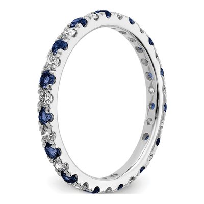 14K White Gold 3/8 ct tw Lab-Created Sapphire & Lab-Grown Diamond Eternity Ring – view 5