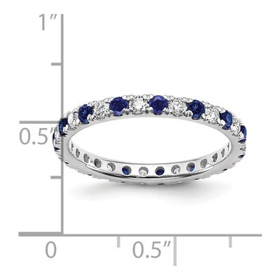 14K White Gold 3/8 ct tw Lab-Created Sapphire & Lab-Grown Diamond Eternity Ring – view 6