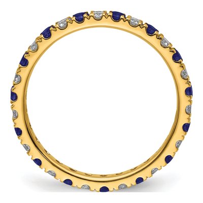 14K Yellow Gold 3/8 ct tw Lab-Created Sapphire & Lab-Grown Diamond Eternity Ring – view 3