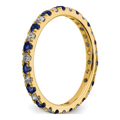 14K Yellow Gold 3/8 ct tw Lab-Created Sapphire & Lab-Grown Diamond Eternity Ring – view 5