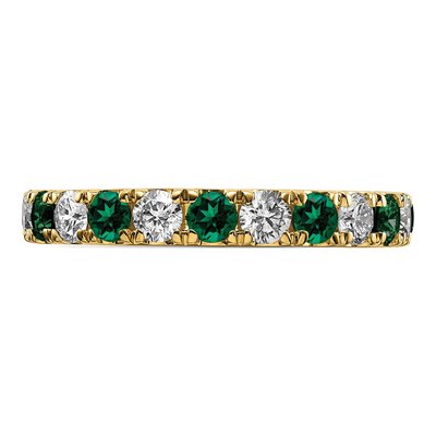 14K Yellow Gold 1 ct tw Lab-Created Emerald & Lab-Grown Diamond Eternity Ring – view 4