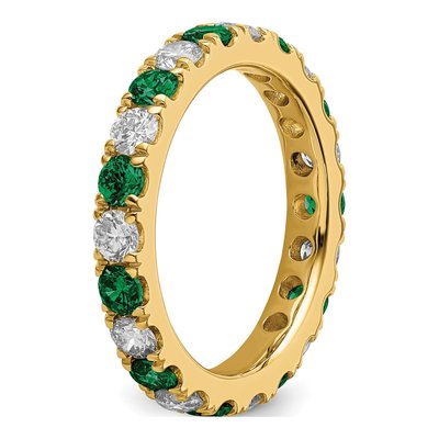14K Yellow Gold 1 ct tw Lab-Created Emerald & Lab-Grown Diamond Eternity Ring – view 6