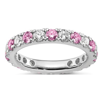 14K White Gold 1 ct tw Lab-Grown Diamond Eternity Ring