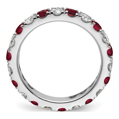 14K White Gold 1 ct tw Lab-Created Ruby & Lab-Grown Diamond Eternity Ring – view 3