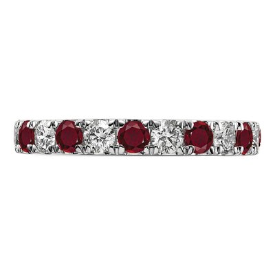 14K White Gold 1 ct tw Lab-Created Ruby & Lab-Grown Diamond Eternity Ring – view 4
