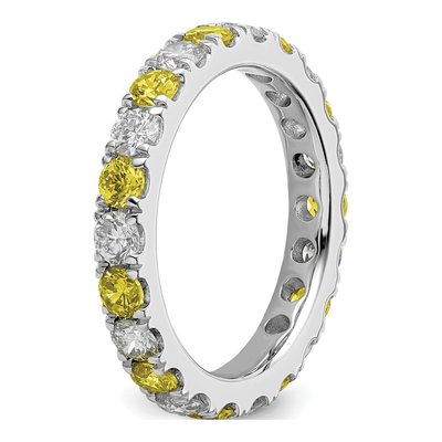 14K White Gold 1 ct tw Lab-Created Ruby & Lab-Grown Diamond Eternity Ring – view 6