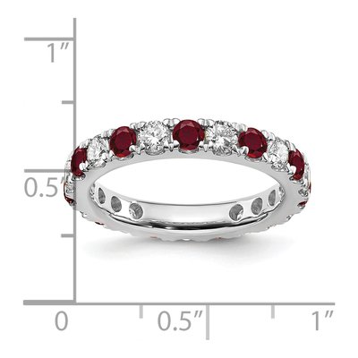 14K White Gold 1 ct tw Lab-Created Ruby & Lab-Grown Diamond Eternity Ring – view 7