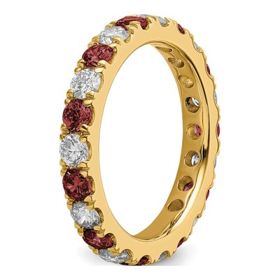 14K Yellow Gold 1 ct tw Lab-Created Ruby & Lab-Grown Diamond Eternity Ring – view 6