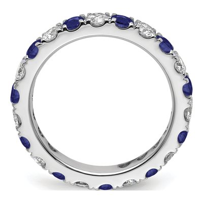 14K White Gold 1 ct tw Lab-Created Sapphire & Lab-Grown Diamond Eternity Ring – view 3
