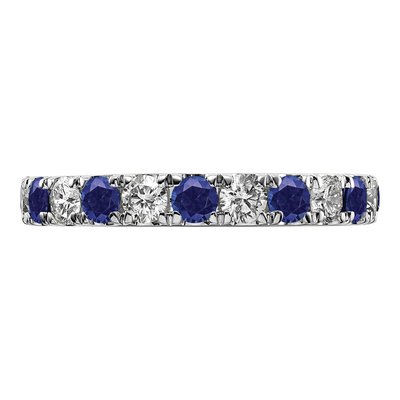 14K White Gold 1 ct tw Lab-Created Sapphire & Lab-Grown Diamond Eternity Ring – view 4