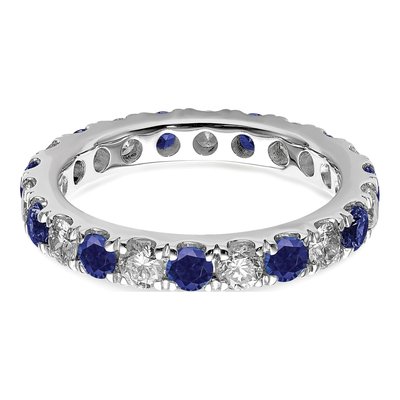 14K White Gold 1 ct tw Lab-Created Sapphire & Lab-Grown Diamond Eternity Ring – view 5