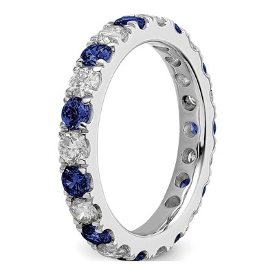 14K White Gold 1 ct tw Lab-Created Sapphire & Lab-Grown Diamond Eternity Ring – view 6