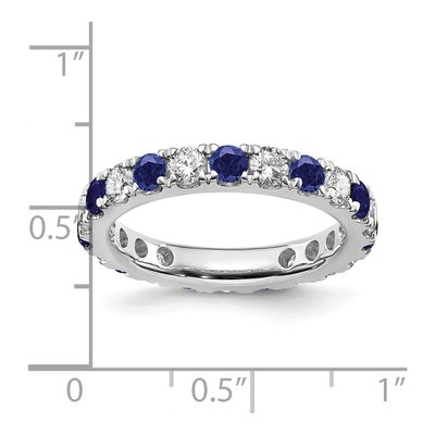 14K White Gold 1 ct tw Lab-Created Sapphire & Lab-Grown Diamond Eternity Ring – view 7