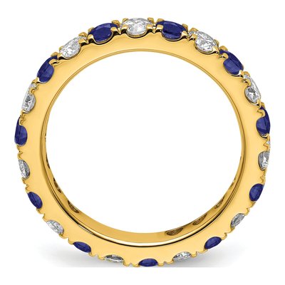 14K Yellow Gold 1 ct tw Lab-Created Sapphire & Lab-Grown Diamond Eternity Ring – view 3