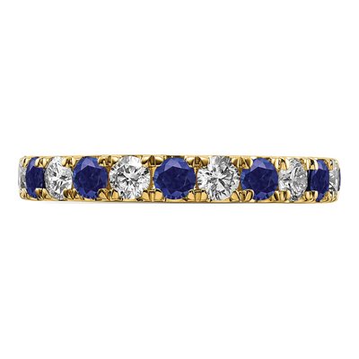 14K Yellow Gold 1 ct tw Lab-Created Sapphire & Lab-Grown Diamond Eternity Ring – view 4