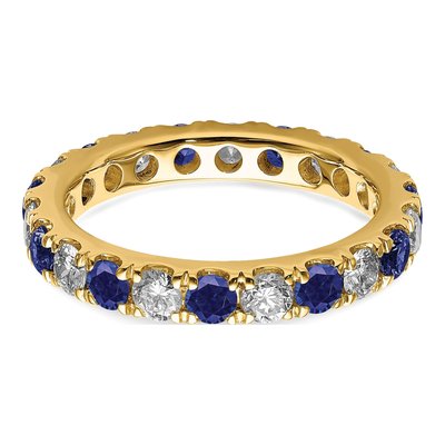 14K Yellow Gold 1 ct tw Lab-Created Sapphire & Lab-Grown Diamond Eternity Ring – view 5