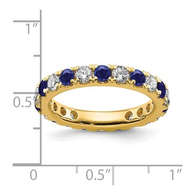 14K Yellow Gold 1 ct tw Lab-Created Sapphire & Lab-Grown Diamond Eternity Ring – view 6
