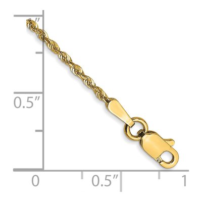 14K Yellow Gold 1.5mm Diamond-Cut Rope Chain Anklet – view 4