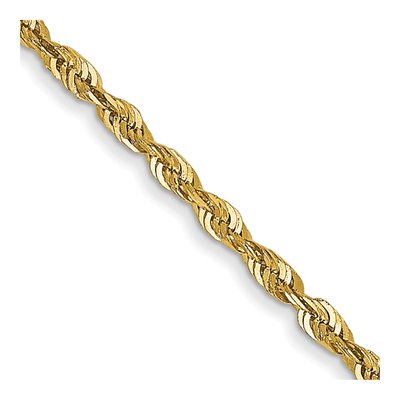 14K Yellow Gold 1.5mm Diamond-Cut Rope Chain