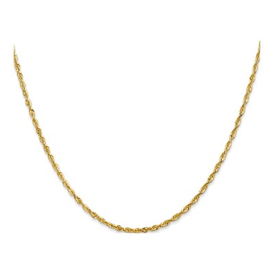 14K Yellow Gold 2mm Diamond-Cut Rope Chain – view 3