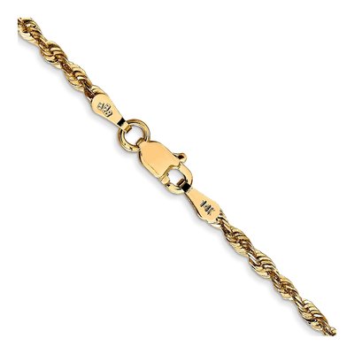 14K Yellow Gold 2.25mm Diamond-Cut Rope Chain – view 4
