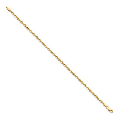 14K Yellow Gold 2.5mm Diamond-Cut Rope Chain Anklet – view 3